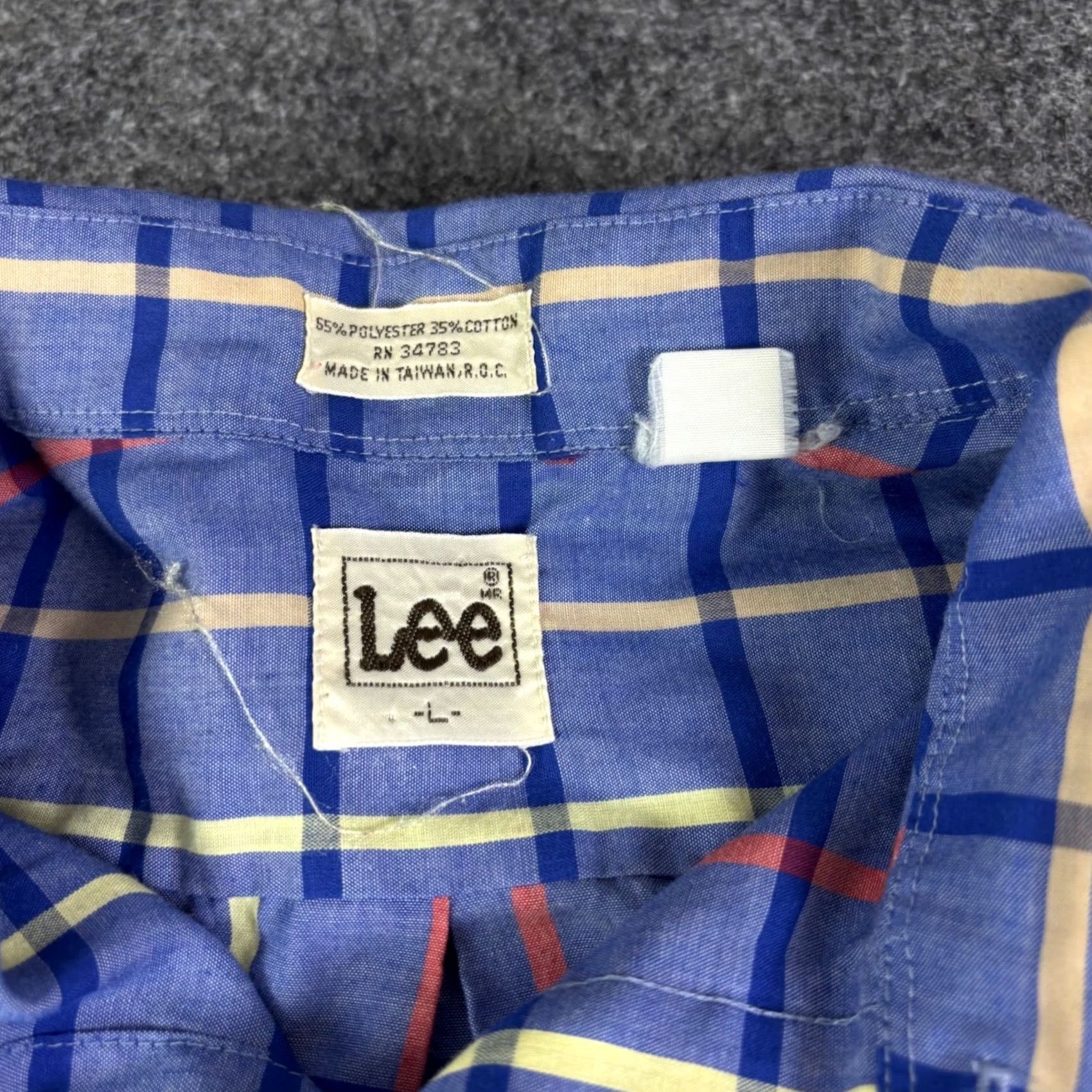 Lee VINTAGE Lee Mens Plaid Button-Down Shirt Blue Yellow Red Long Sleeve Large Size US L / EU 52-54 / 3 - 5 Thumbnail