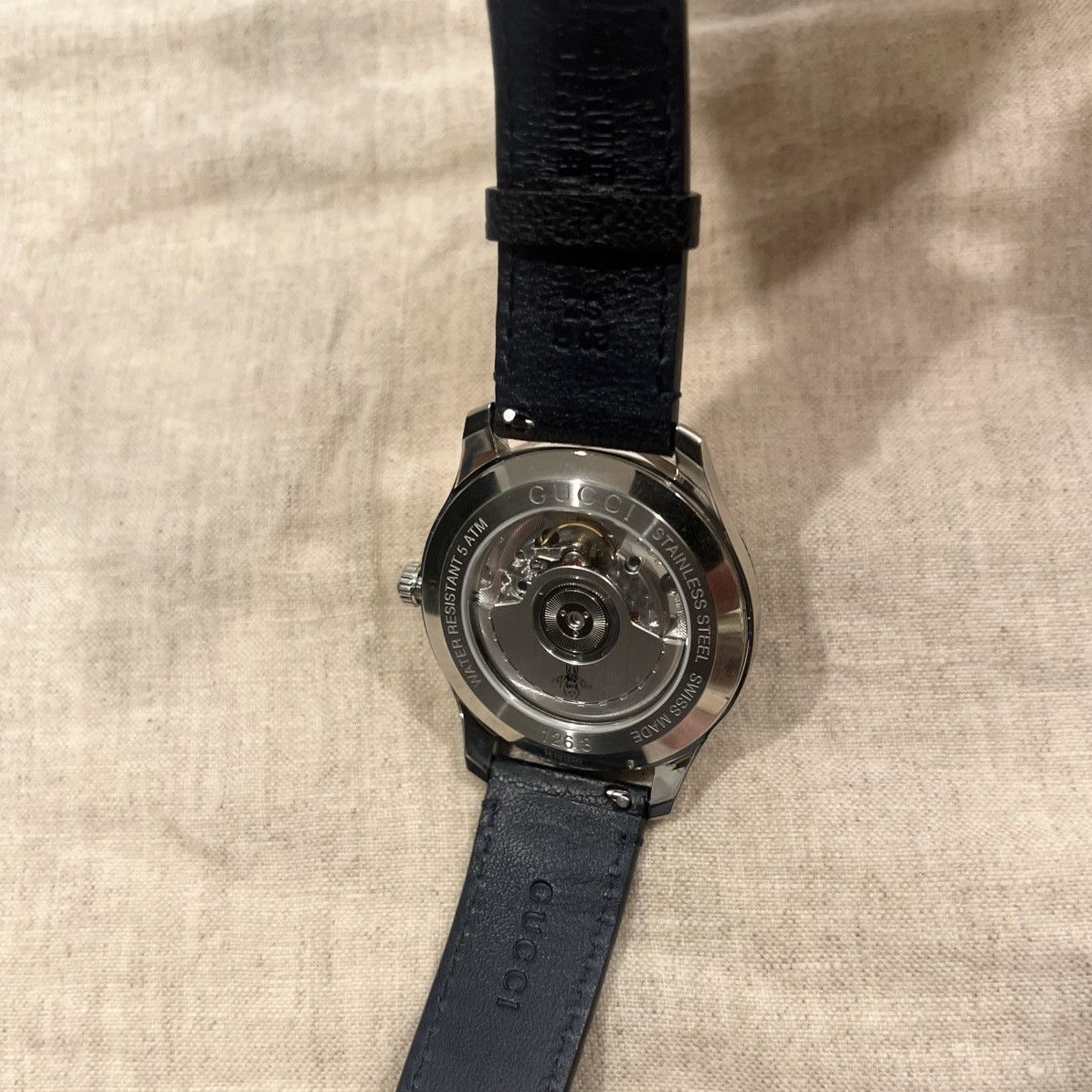 Gucci $3950 Gucci G-Timeless 40mm Charm Dial Automatic Watch, Navy Size ONE SIZE - 8 Thumbnail