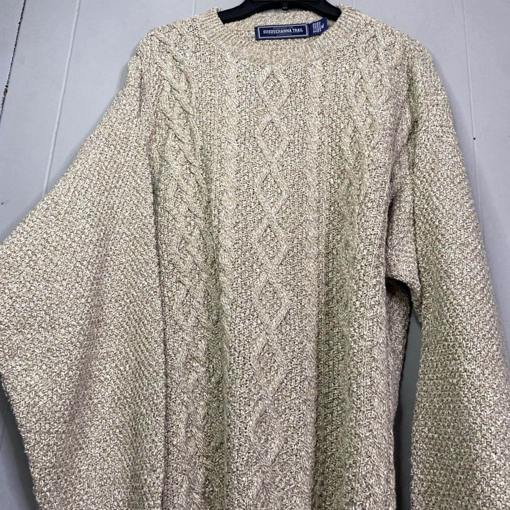 Olive VINTAGE Susquehanna Trail Outfitters Knit Sweater Mens XL Olive Cable Pullover USA Size US XL / EU 56 / 4 - 2 Thumbnail