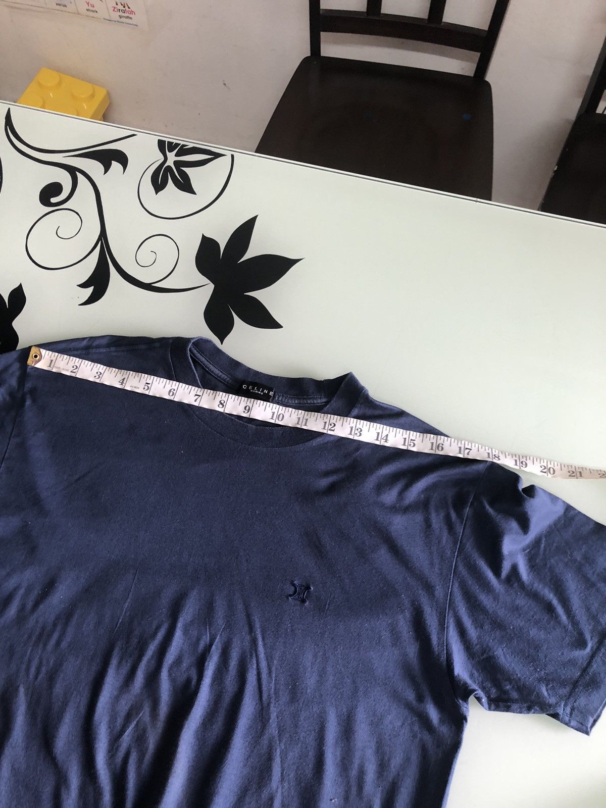 Celine Vintage 90s Celine Small Embroidery Logo Tshirt Size US M / EU 48-50 / 2 - 18 Thumbnail