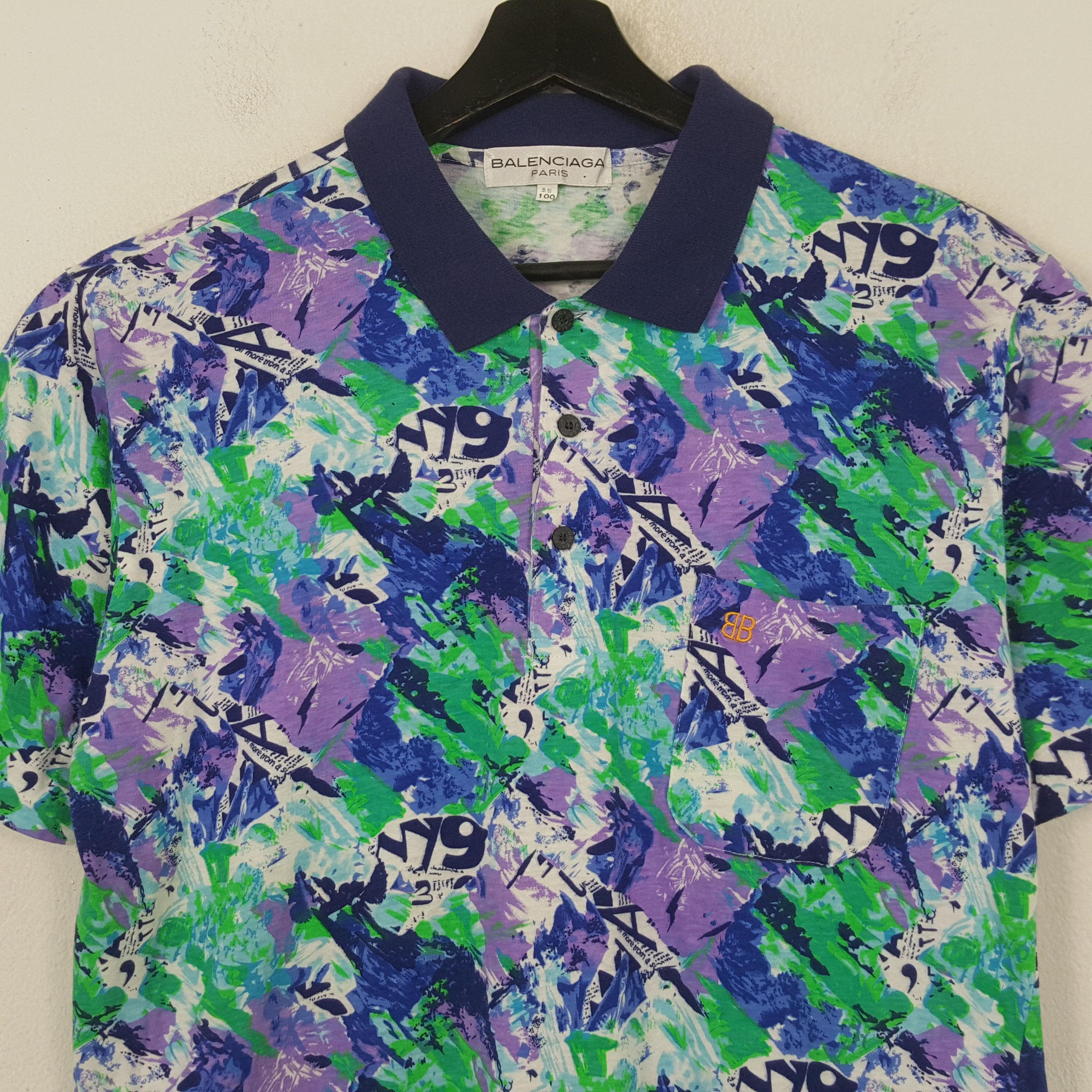 Vintage Balenciaga Fashion Brand Polos RR22 Size US M / EU 48-50 / 2 - 2 Thumbnail