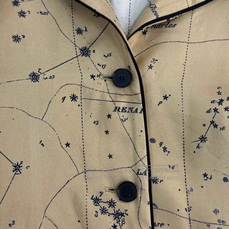 Dior Dior Coffee-coloured constellation series mulberry silk sh Size S / US 4 / IT 40 - 8 Thumbnail