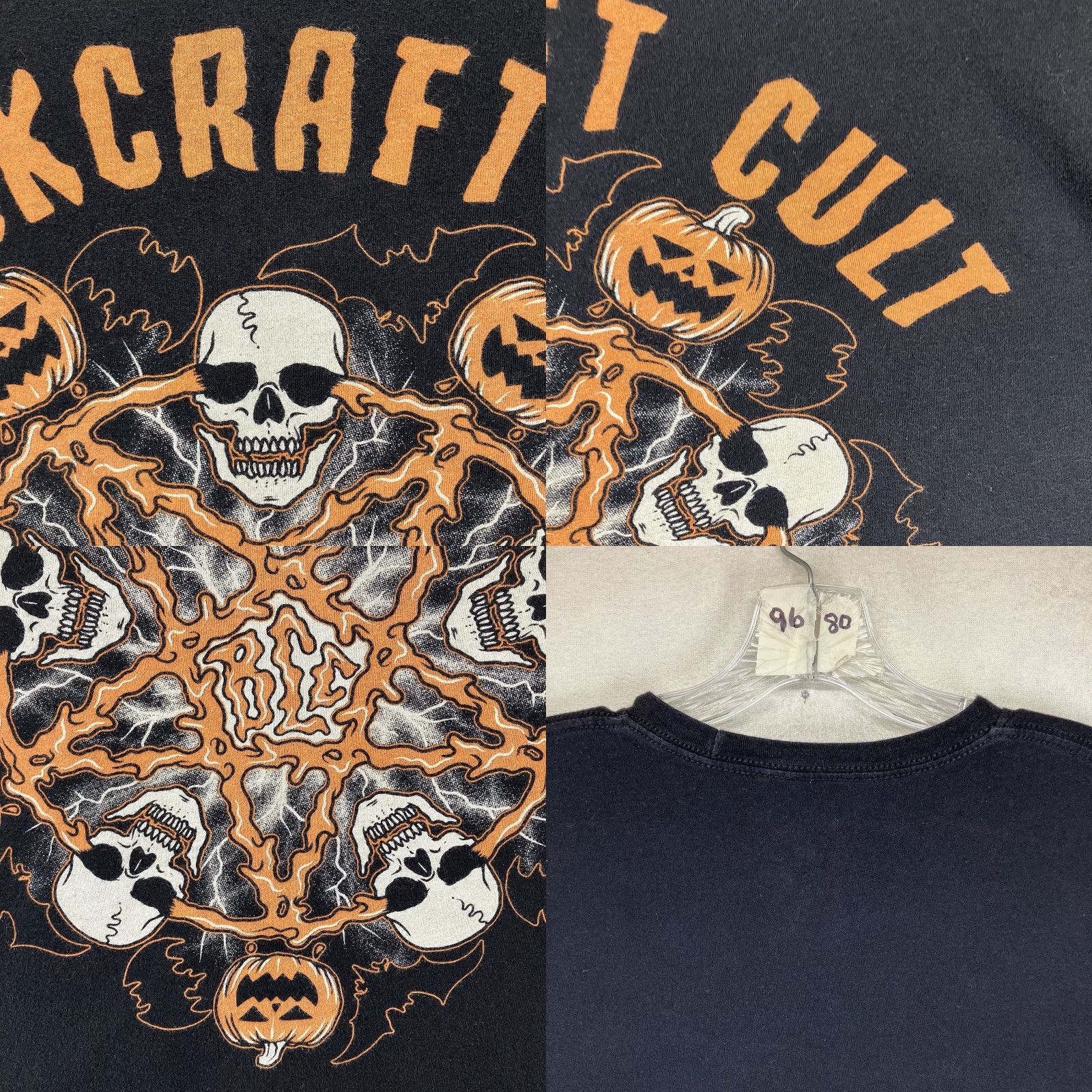 Vintage BlackCraft Cult T-Shirt Men L Pumpkins Pentagram Bats Halloween Goth Skulls Size US L / EU 52-54 / 3 - 8 Thumbnail