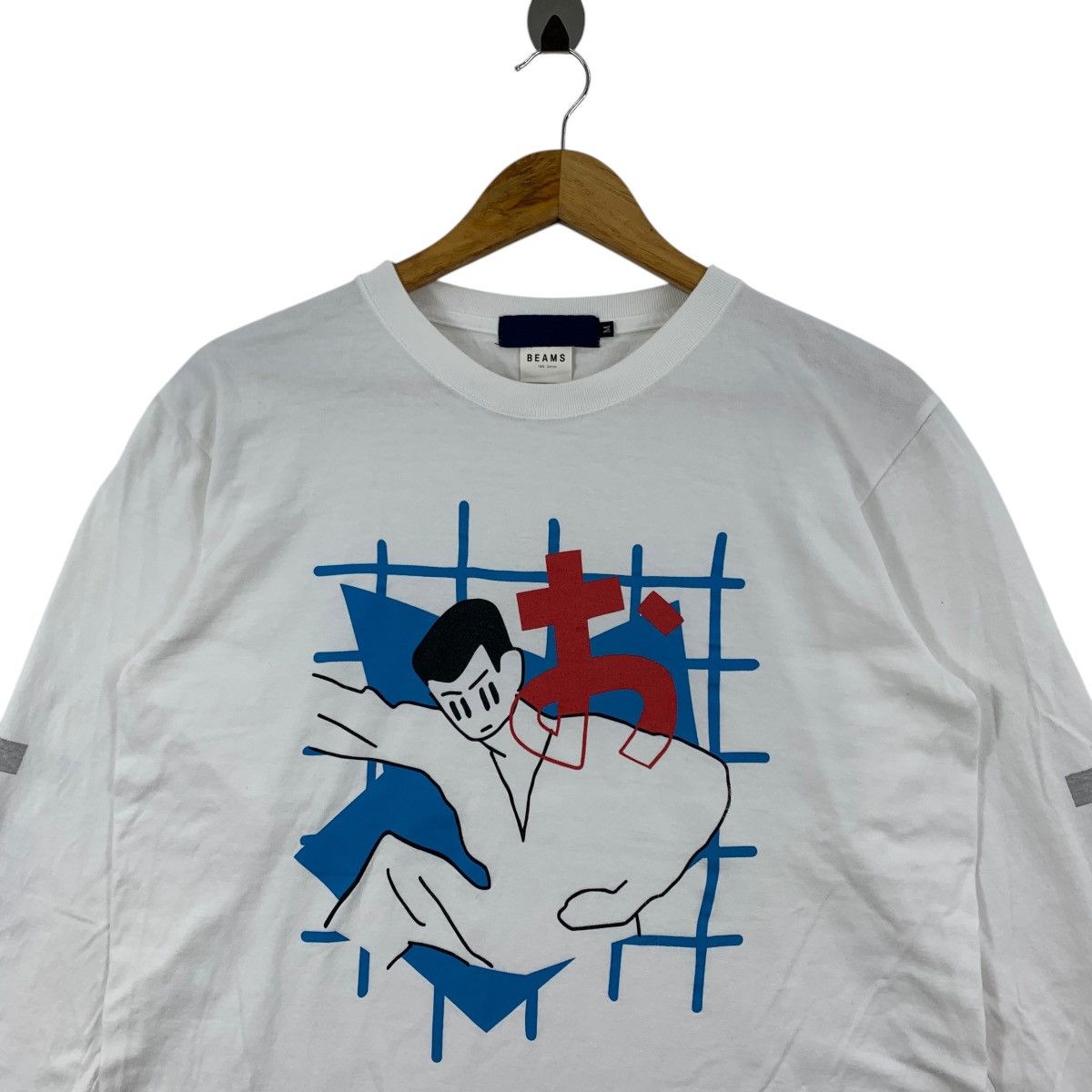 Japanese Brand BEAMS Japanese Brand T,Colliu Illustation Print White Shirt Size US M / EU 48-50 / 2 - 3 Thumbnail