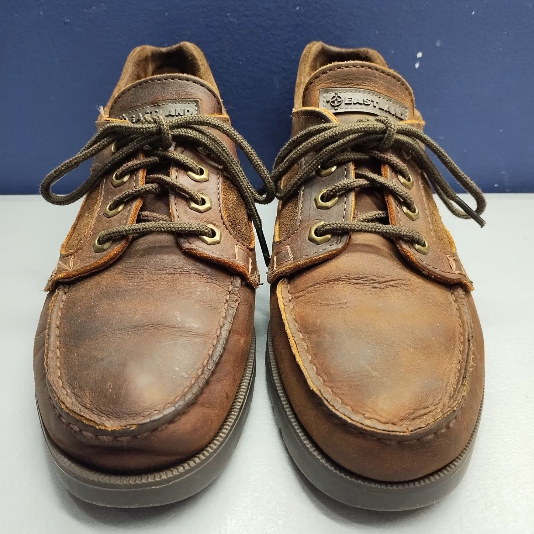 Eastland Eastland Womens Size 9.5 Brown Leather Moc Toe Comfort Lace Up Boat Loafers - Casual, Travel, Workwear Size US 10 / IT 40 - 2 Thumbnail