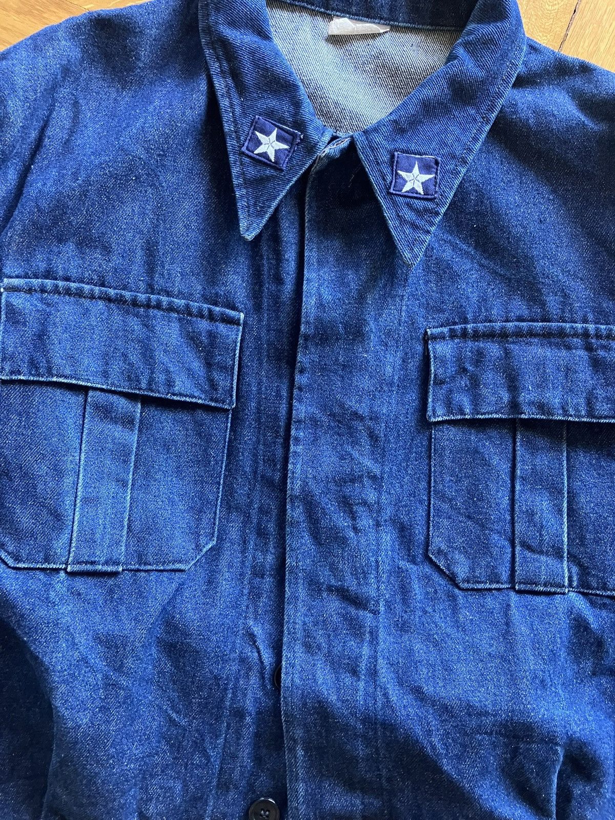 Vintage 1970s Italian navy denim workwear jackeg Size US XL / EU 56 / 4 - 2 Thumbnail