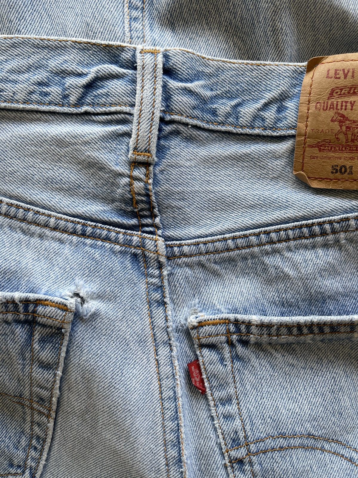 Levi's Vintage Clothing Vintage Levis Deconstructed Distressed Skirt Frayed Hem Size 31" - 10 Thumbnail