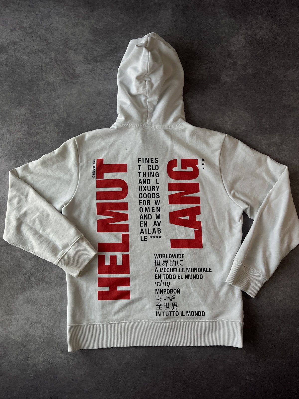 Helmut Lang Helmut Lang White Impress Hoodie Designer Hype L Size Size US L / EU 52-54 / 3 - 1 Thumbnail