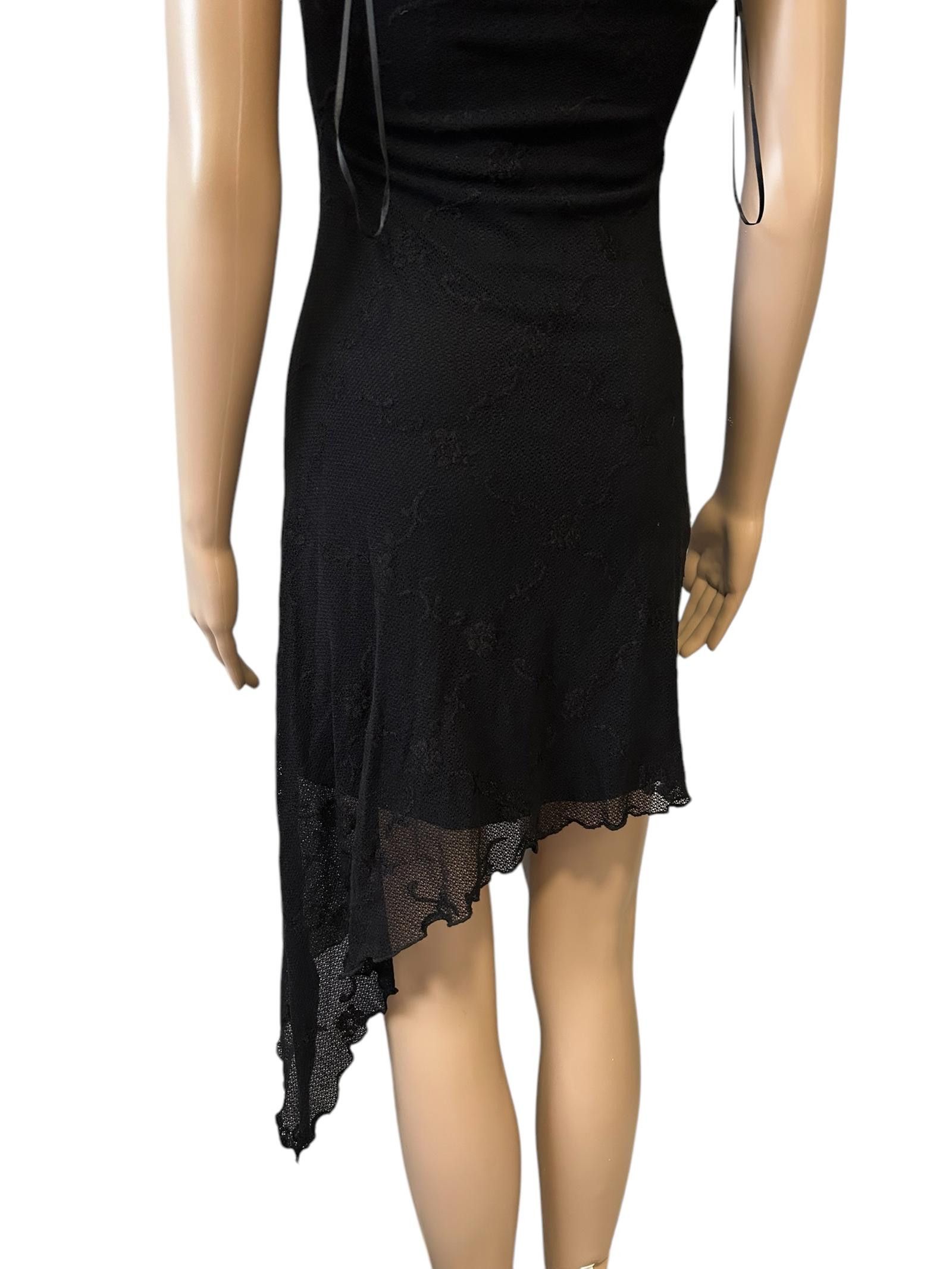 Designer Elegant Strapless Black Lace Dress Size XS / US 0-2 / IT 36-38 - 6 Thumbnail