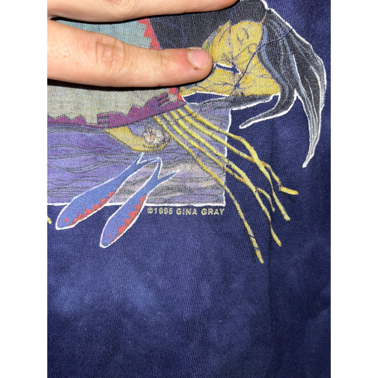 The Mountain Vintage The Mountain Gina Grey Shirt Native American Art XL Size US XL / EU 56 / 4 - 9 Thumbnail