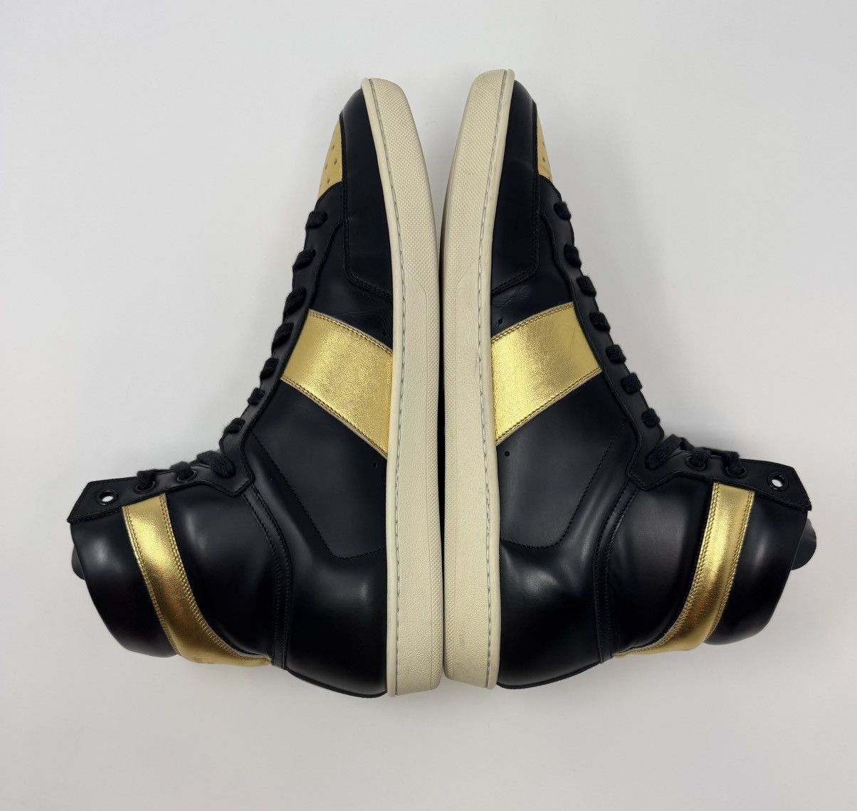 Yves Saint Laurent Saint Laurent SL-10 High Court Classic Sneaker Black/Gold Size US 10 / EU 43 - 4 Thumbnail