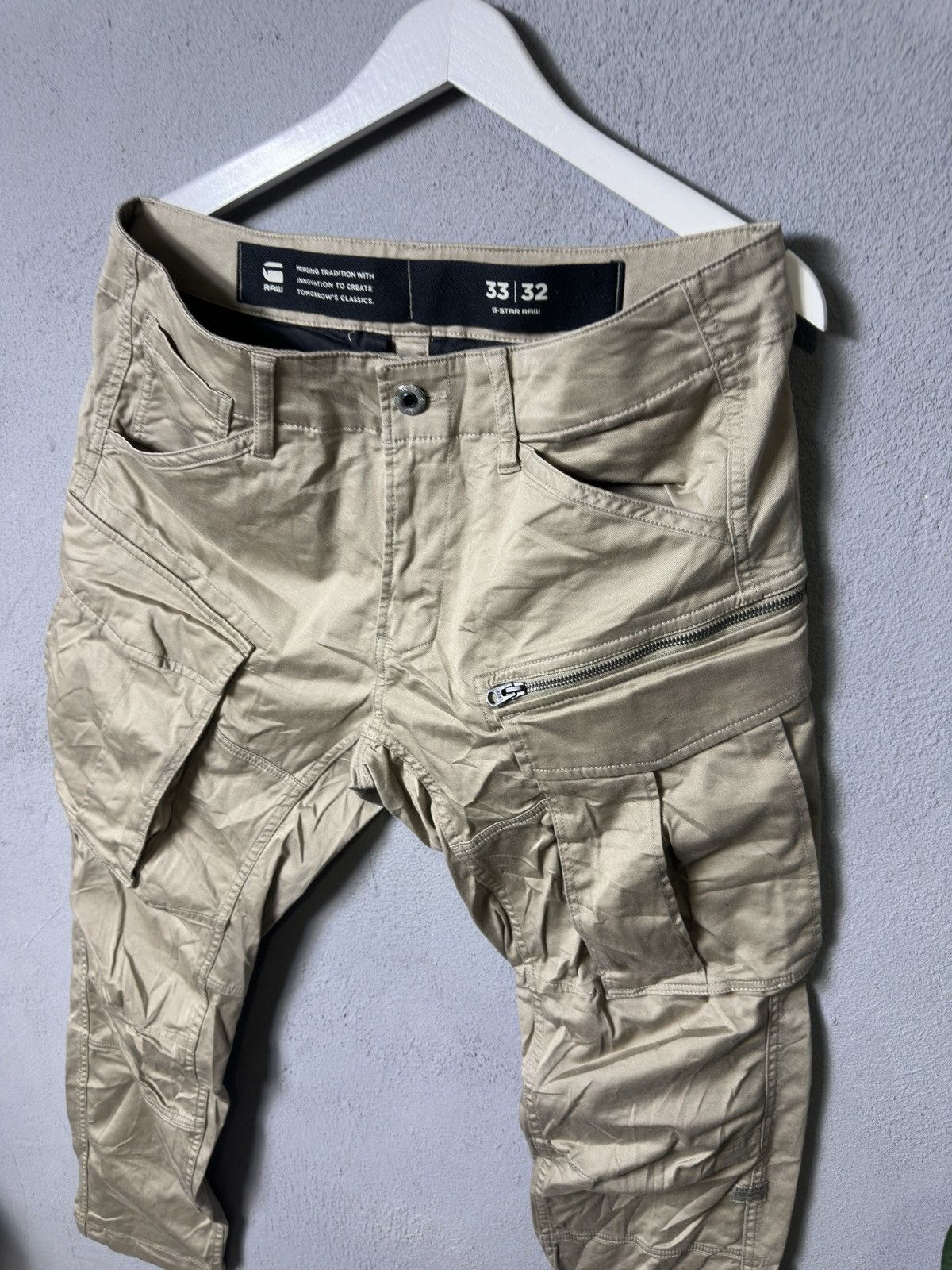 G-Star × Vintage Vintage G-Star Raw Cargo 3D Straight Tapered Pants Size US 33 - 3 Thumbnail