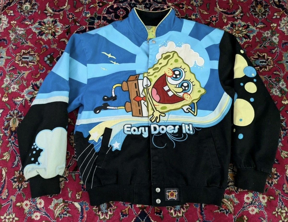 JH Design Vintage SpongeBob SquarePants NASCAR Jacket Size Small Nick Size US S / EU 44-46 / 1 - 1 Thumbnail