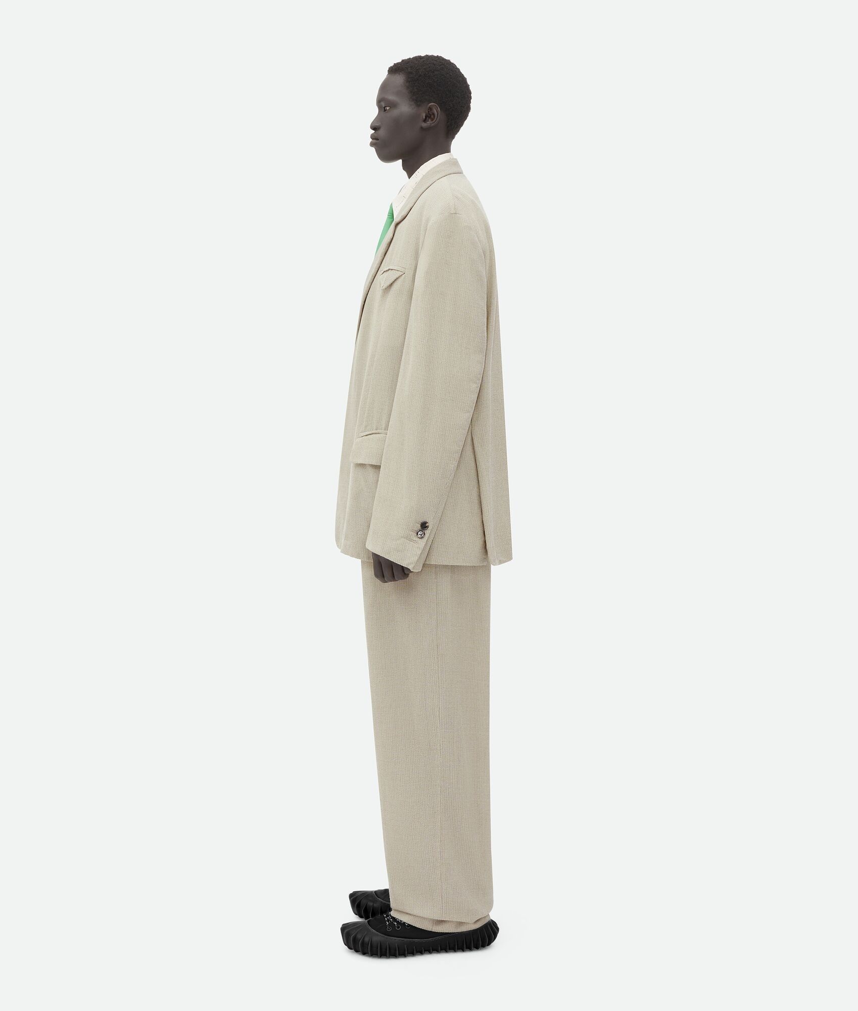 Bottega Veneta o1loc1c0825 768706 Mouline Wool Silk Jacket in Cream Size US M / EU 48-50 / 2 - 2 Thumbnail