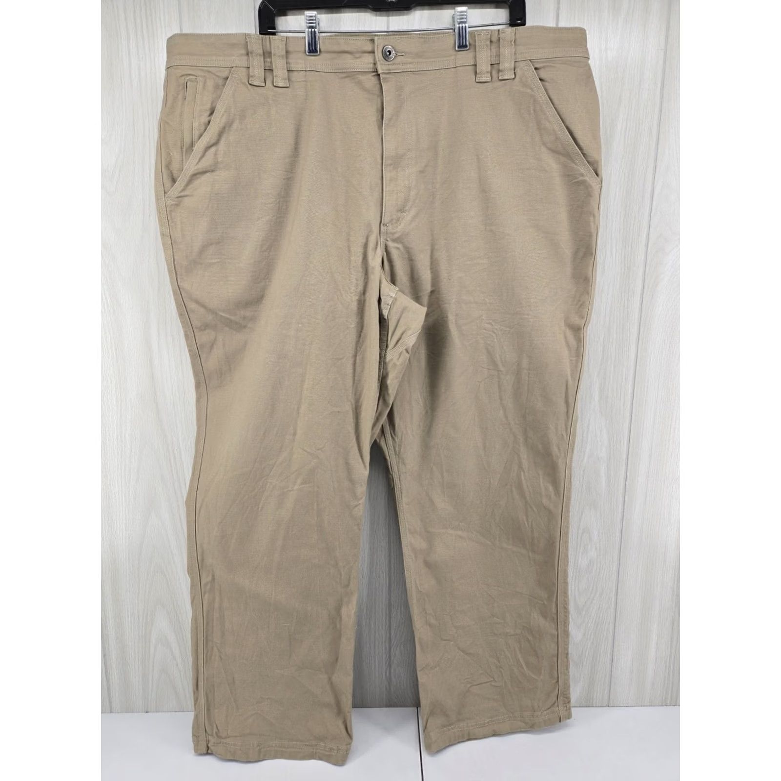 Duluth Trading Company Duluth Trading Co Flex Fire Hose Pants Khaki Cargo Canvas Workwear Men’s 44x30 Size US 44 / EU 60 - 2 Thumbnail