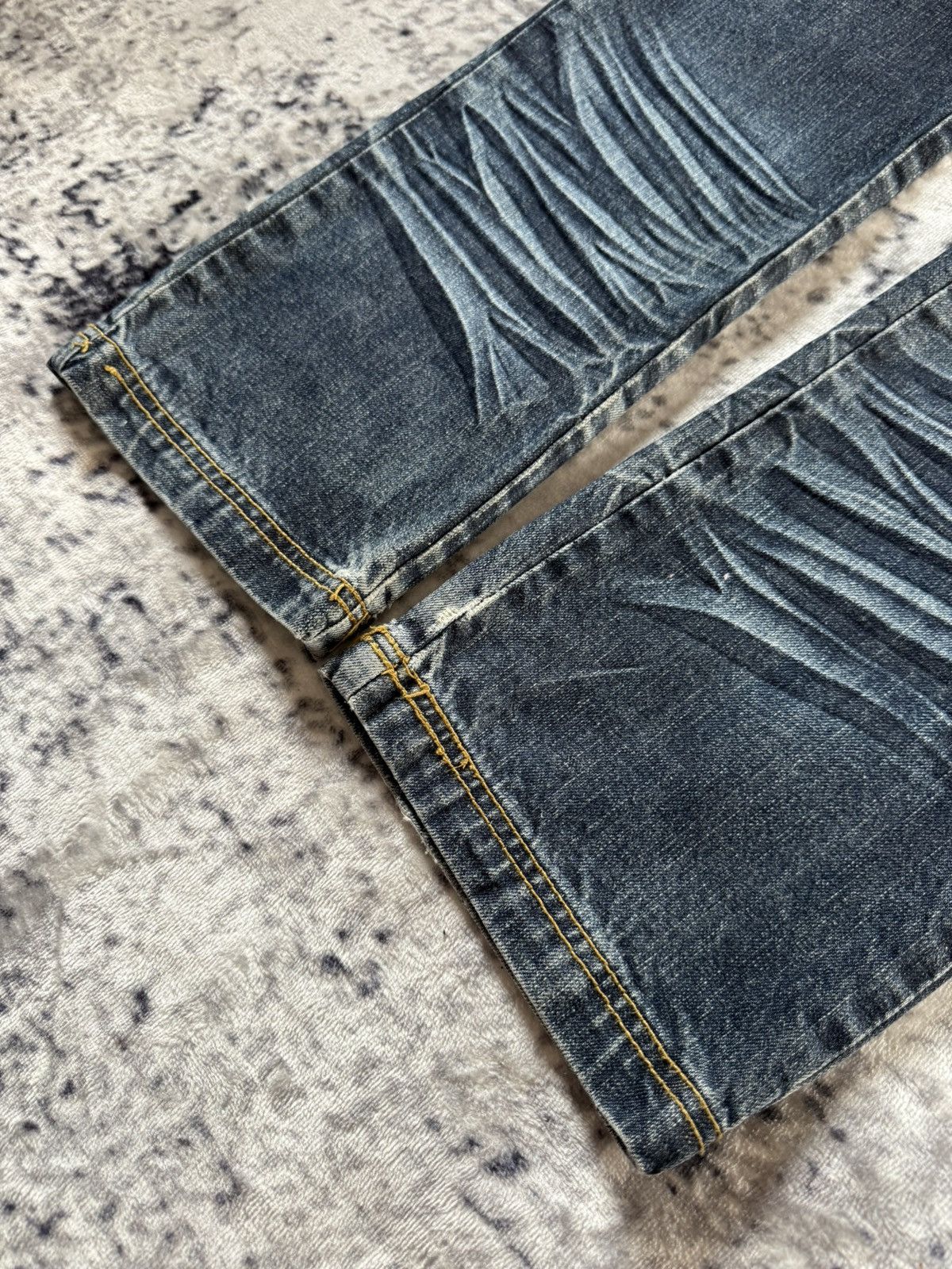 Japanese Brand Lemans Japan Claw Mark Whiskers Shadow Wash Jeans Size US 29 - 7 Thumbnail