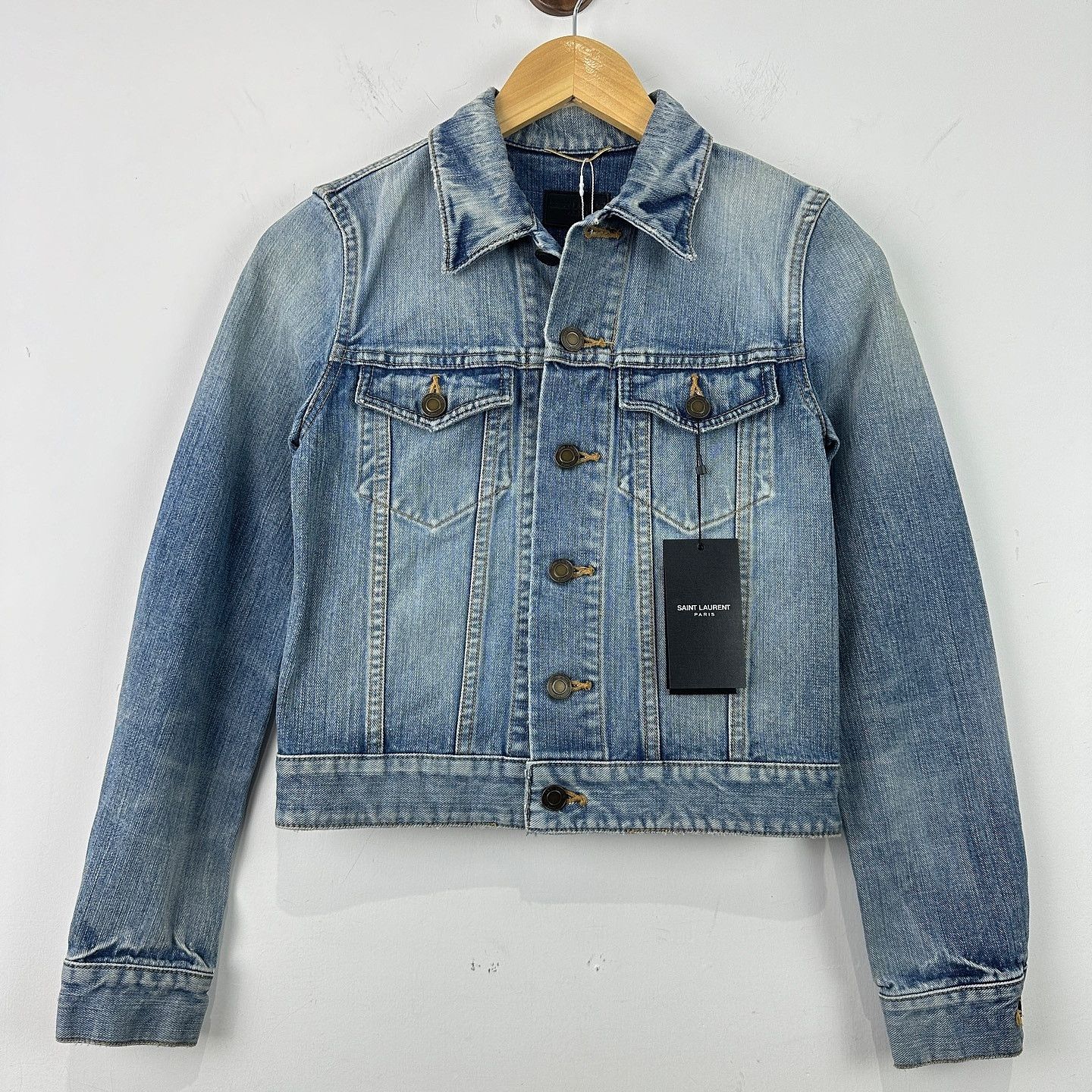 Saint Laurent Paris Saint Laurent Love Patch Denim Jacket Size S Size US S / EU 44-46 / 1 - 1 Thumbnail