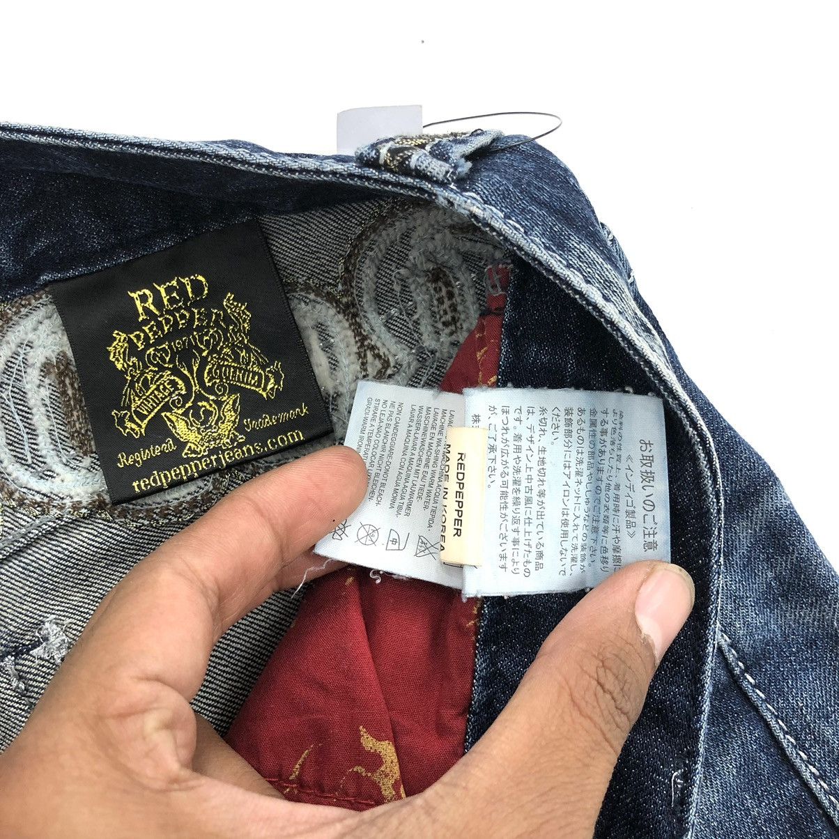 14th Addiction × If Six Was Nine × Japanese Brand Y2K Vintage Red Pepper Cross Punk Distressed Skinny Jeans Size 28" / US 6 / IT 42 - 10 Thumbnail