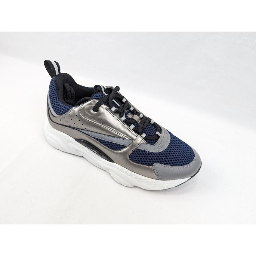 Dior o1rshd1 B22 Calfskin Mesh Sneakers in Grey/Blue Size US 8 / EU 41 - 2 Thumbnail
