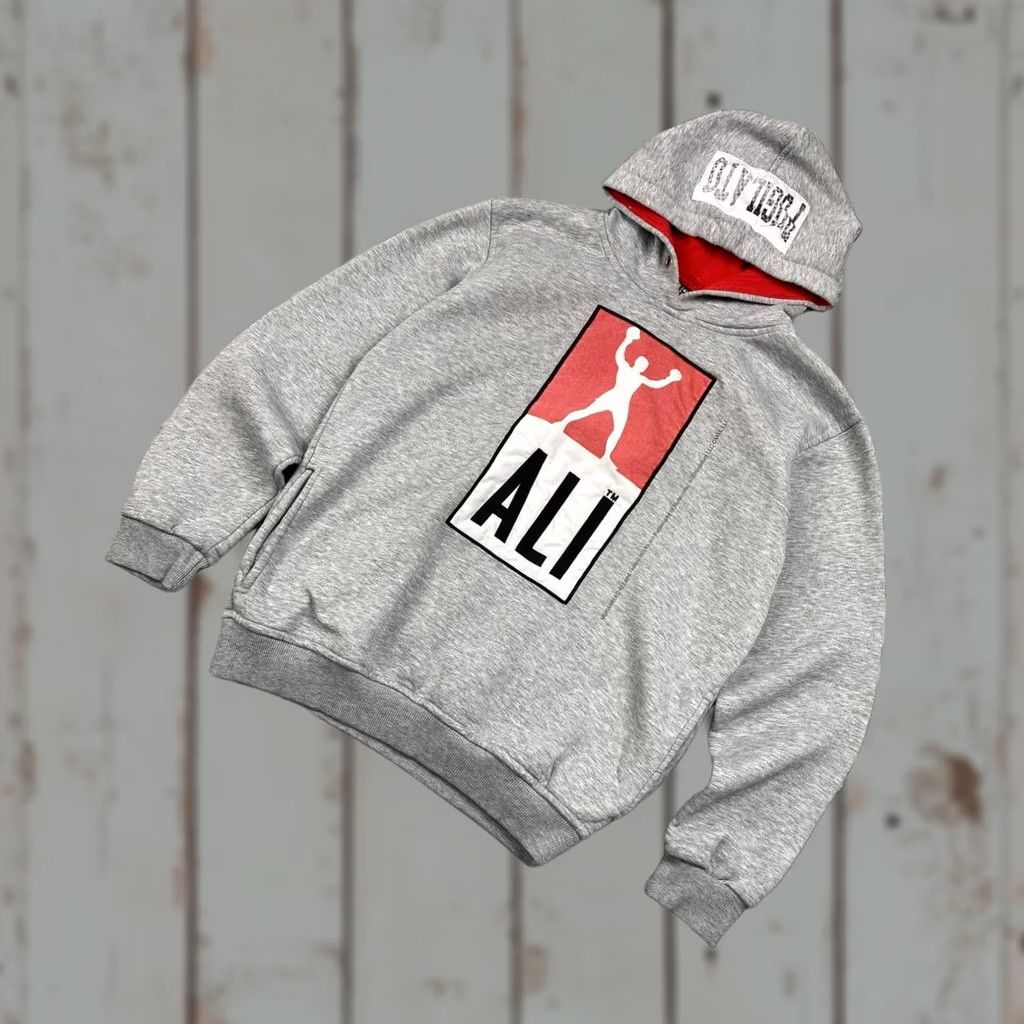 Dolce & Gabbana VINTAGE Dolce&Gabbana Muhammed Ali Big Logo 90s Hoodie Men L Gray Shirt Hoodie 90s Mens Size US L / EU 52-54 / 3 - 1 Thumbnail