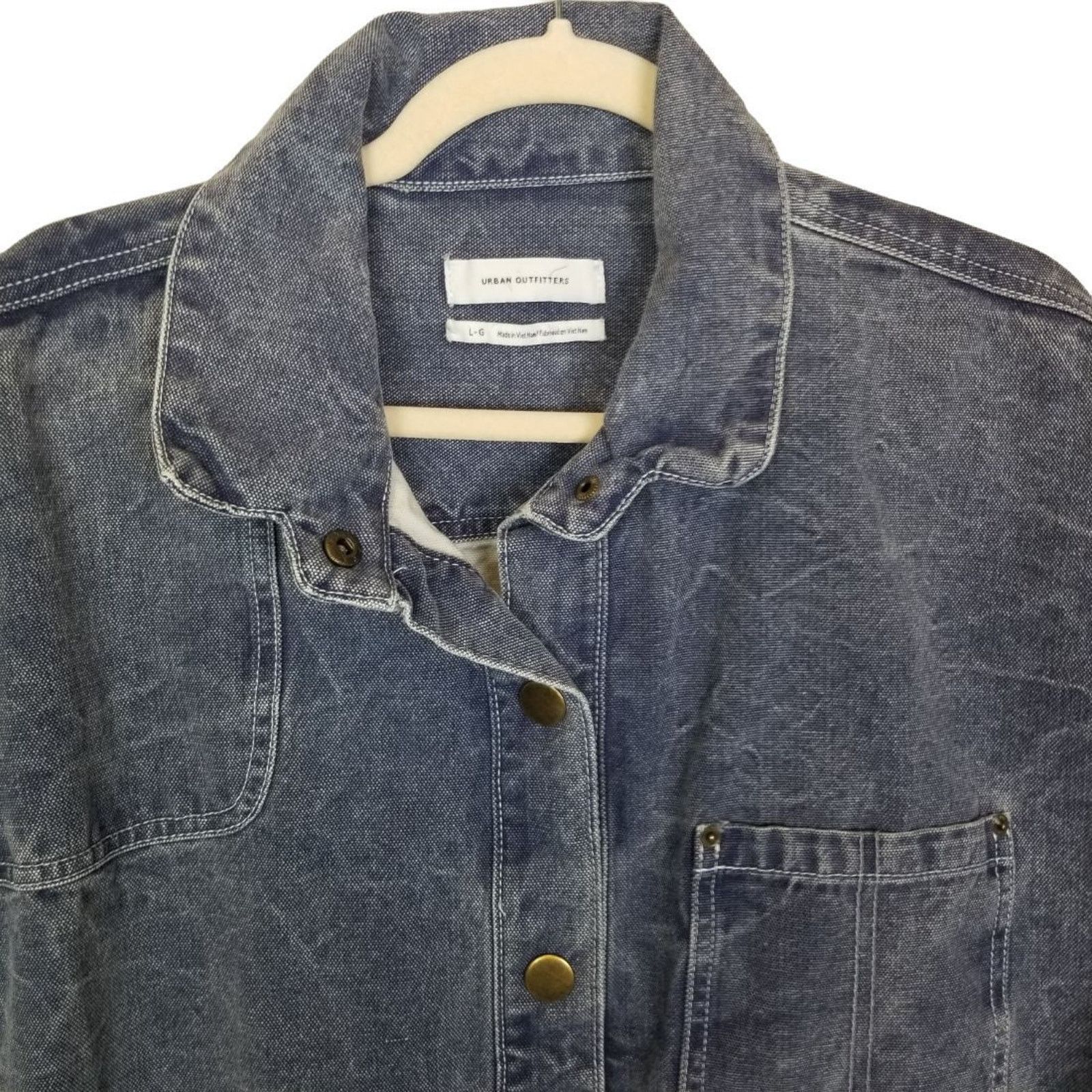 Urban Outfitters Urban Outfitters Womens Boxy Denim Jacket Snap Front L Y2K Size L / US 10 / IT 46 - 2 Thumbnail
