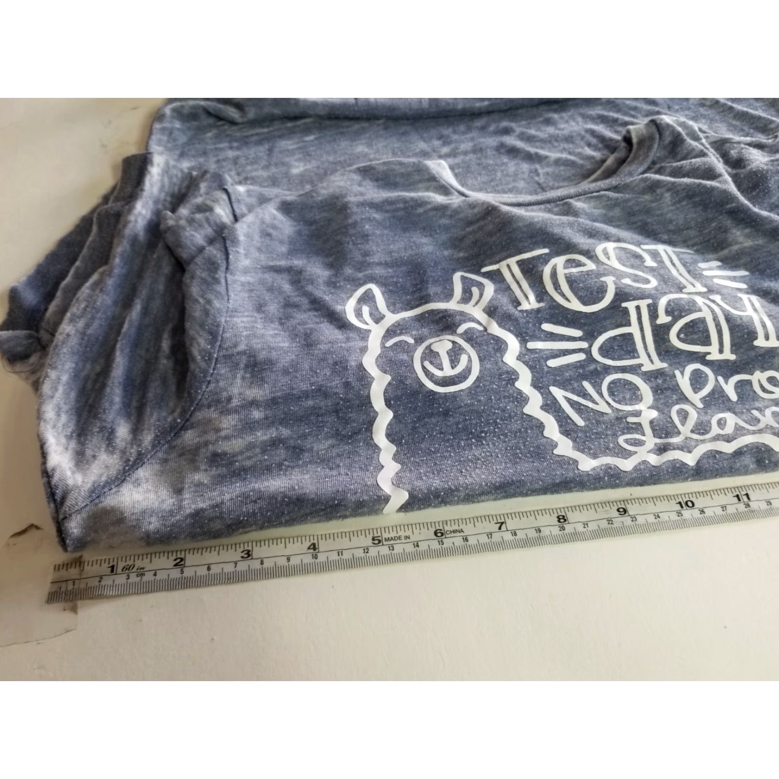 Vintage Test Day No Prob-Llama Funny Men's T-Shirt Short Sleeve Round Neck Blue Medium Lightweight 100% cotton Jersey Printed Shirt Mens Size US M / EU 48-50 / 2 - 4 Thumbnail