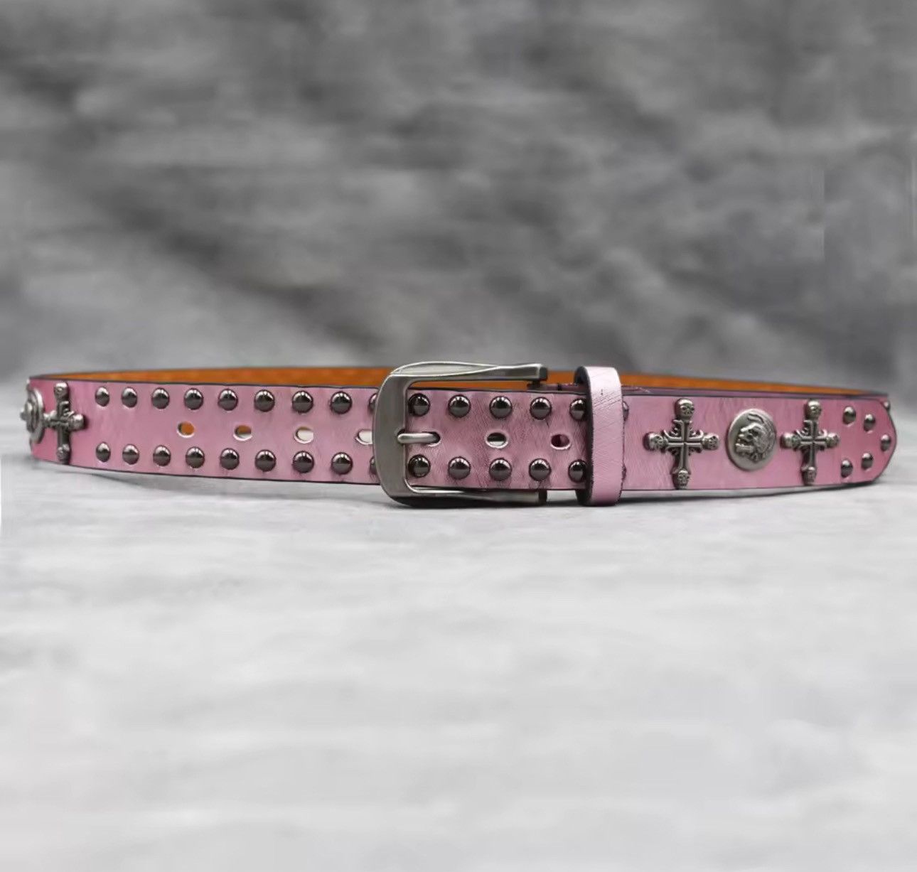 Other Gothic Punk Skull Rivet Cross Buckle Belt Size ONE SIZE - 5 Thumbnail