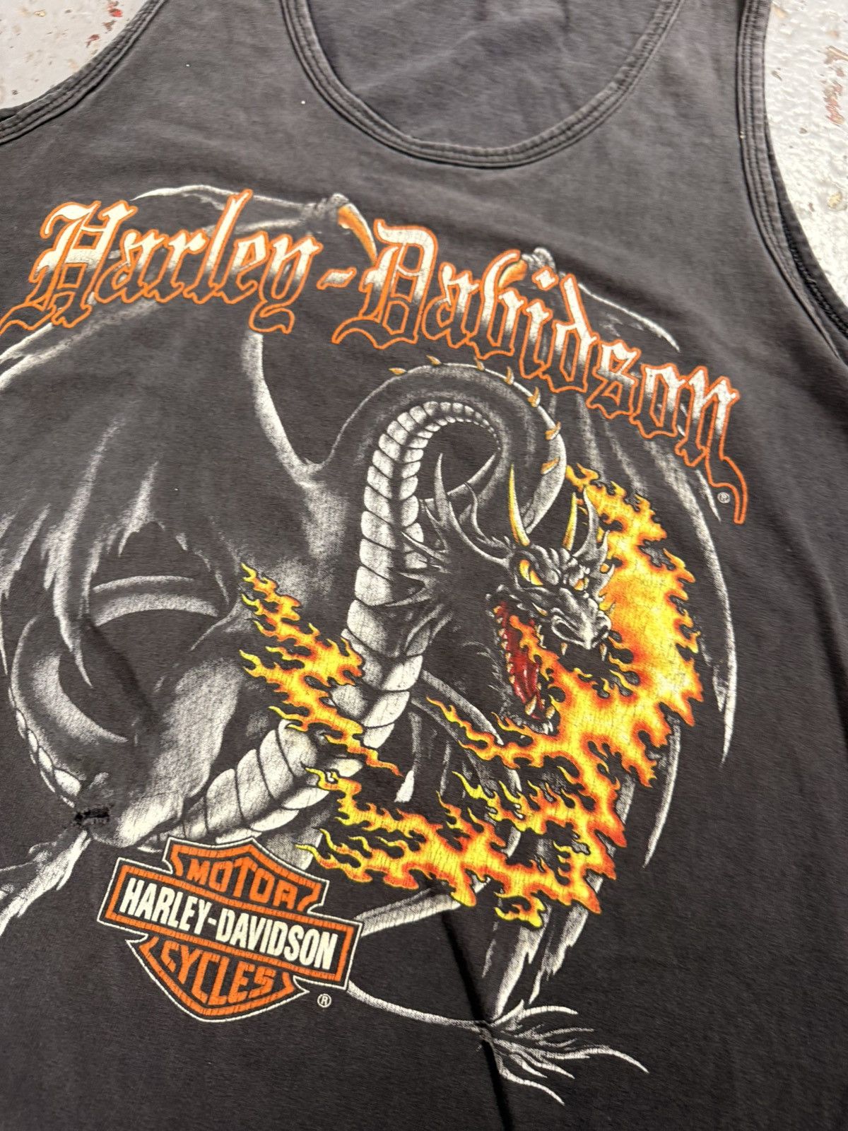 Harley Davidson Vintage Distressed Sun Faded Harley Davidson Dragon Tank Top Size US L / EU 52-54 / 3 - 5 Thumbnail