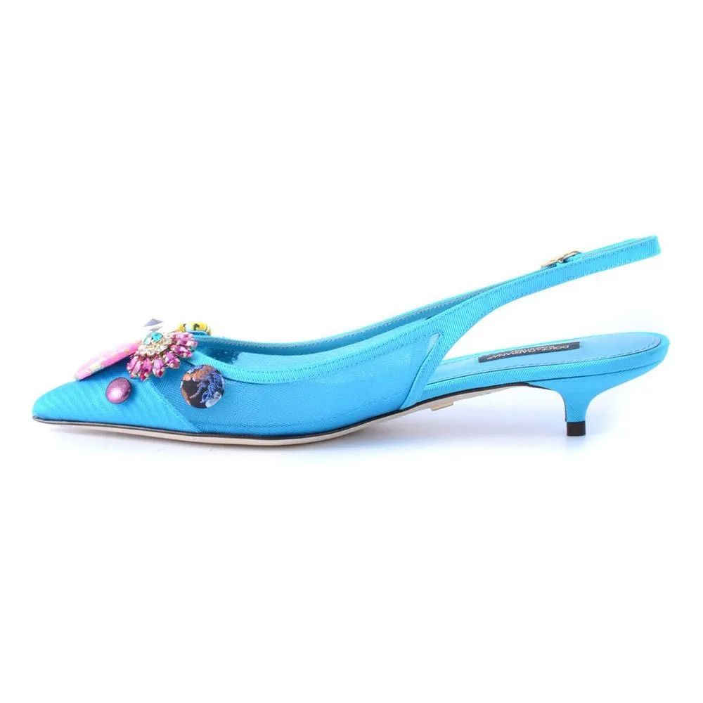 Dolce & Gabbana o1y0925 Spike Heel Pumps in Azure Size US 6.5 / IT 36.5 - 2 Thumbnail