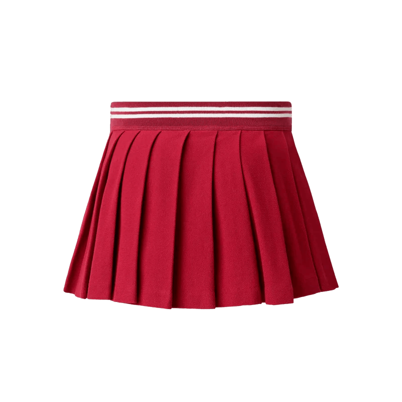 Amiri o1s1wg110126 MA Quad Pleated Mini Skirt in Red Size 26" / US 2 / IT 38 - 2 Thumbnail