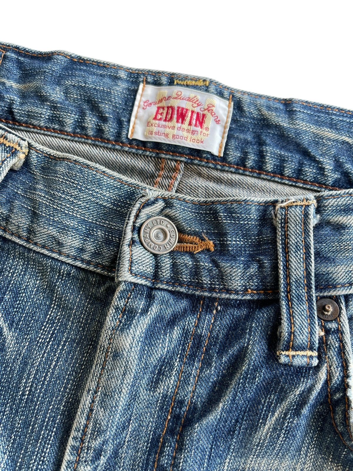 Japanese Brand Vintage Edwin Sashiko Boro Patchwork Distressed Denim Size US 35 - 9 Thumbnail