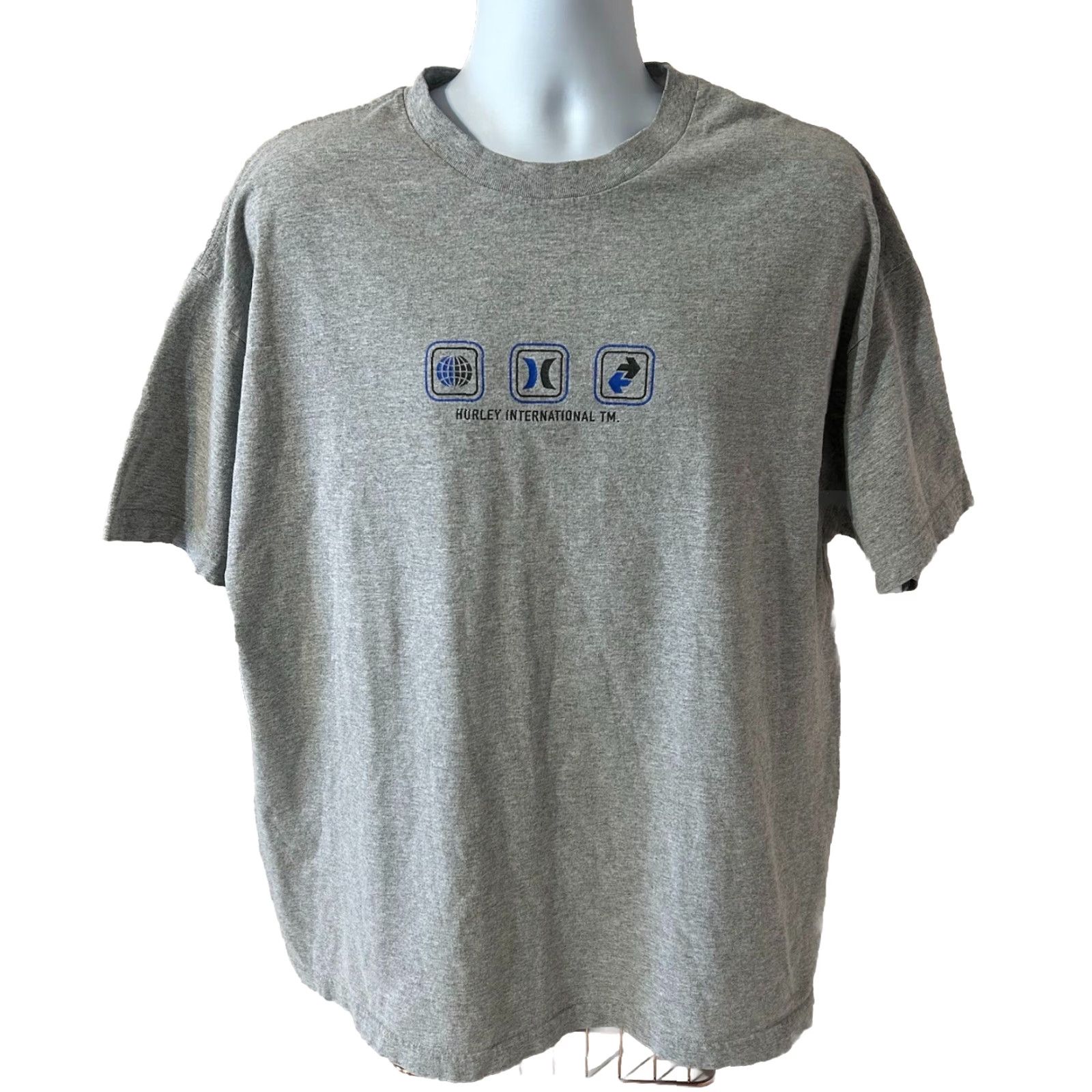 Hurley VINTAGE Hurley International Shirt Men 2XL Gray Short Sleeve Double Sided USA Crew Neck T-Shirt Hurley Beach Surf Logo Solid Cotton Polyester Size US XXL / EU 58 / 5 - 2 Thumbnail
