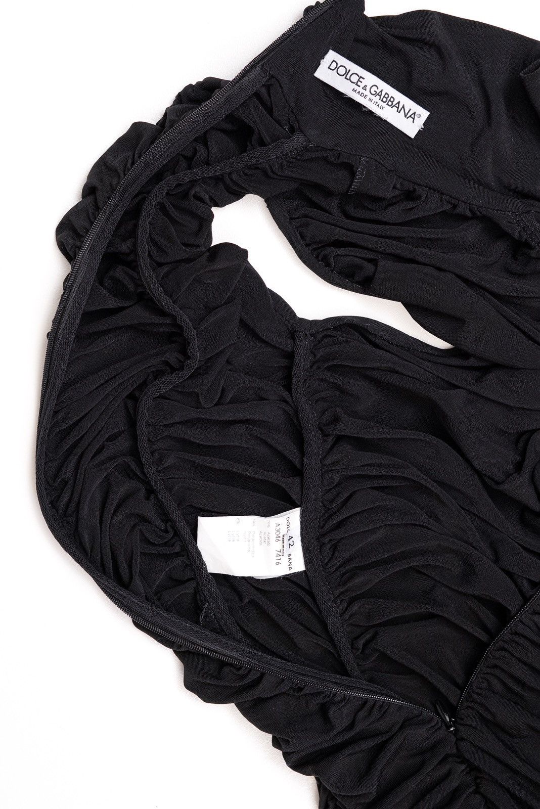 Dolce & Gabbana Dolce & Gabbana 1995 Turtleneck Ruched Black Dress Size M / US 6-8 / IT 42-44 - 8 Thumbnail