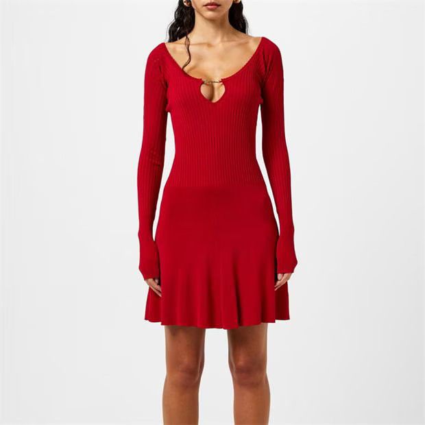 Jacquemus o1g2r1mq1024 Mini Dresses in Dark Red Size M / US 6-8 / IT 42-44 - 3 Thumbnail
