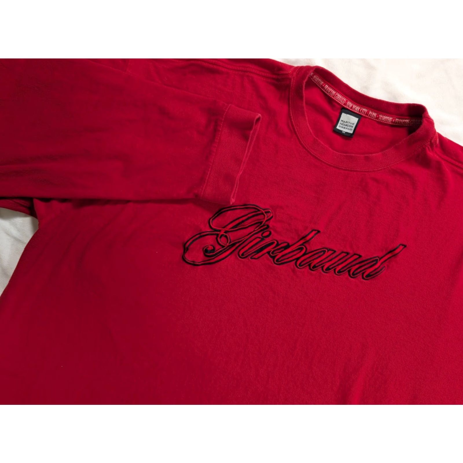 Spell VINTAGE Girbaud T-Shirt Mens 4XL Graffiti 90s Street Shirt Long Sleeve Red Cotton Knit Crew Neck NYC Hip Hop Paris United States Mens Size US XXL / EU 58 / 5 - 2 Thumbnail