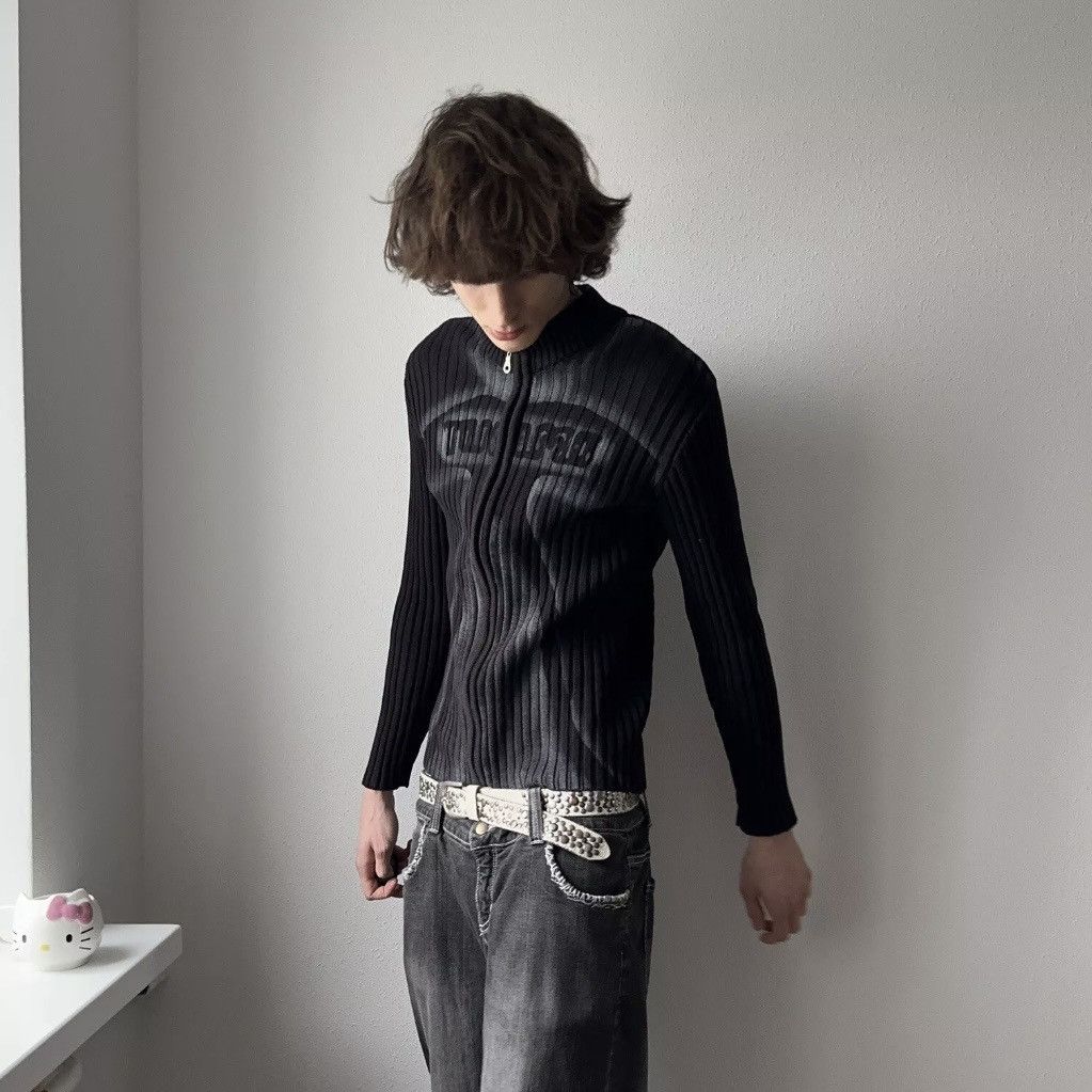 Hysteric Glamour × Undercover 00s Tribal Torso Knit Ribbed Zip Sweater LGB Impala Vibe Size US M / EU 48-50 / 2 - 3 Thumbnail