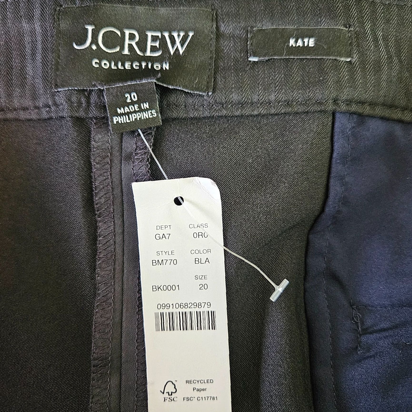 J.Crew J Crew Collection Kate Satin Pants Sz 20 Black High Rise Straight Leg Womens Size 42" / US 20 - 8 Thumbnail