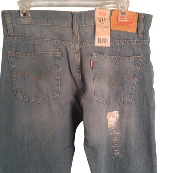 Levi's Levis 511 W29 L29 Mens 18 Reg Slim Blue Jeans Stretch Denim Size US 29 - 4 Thumbnail