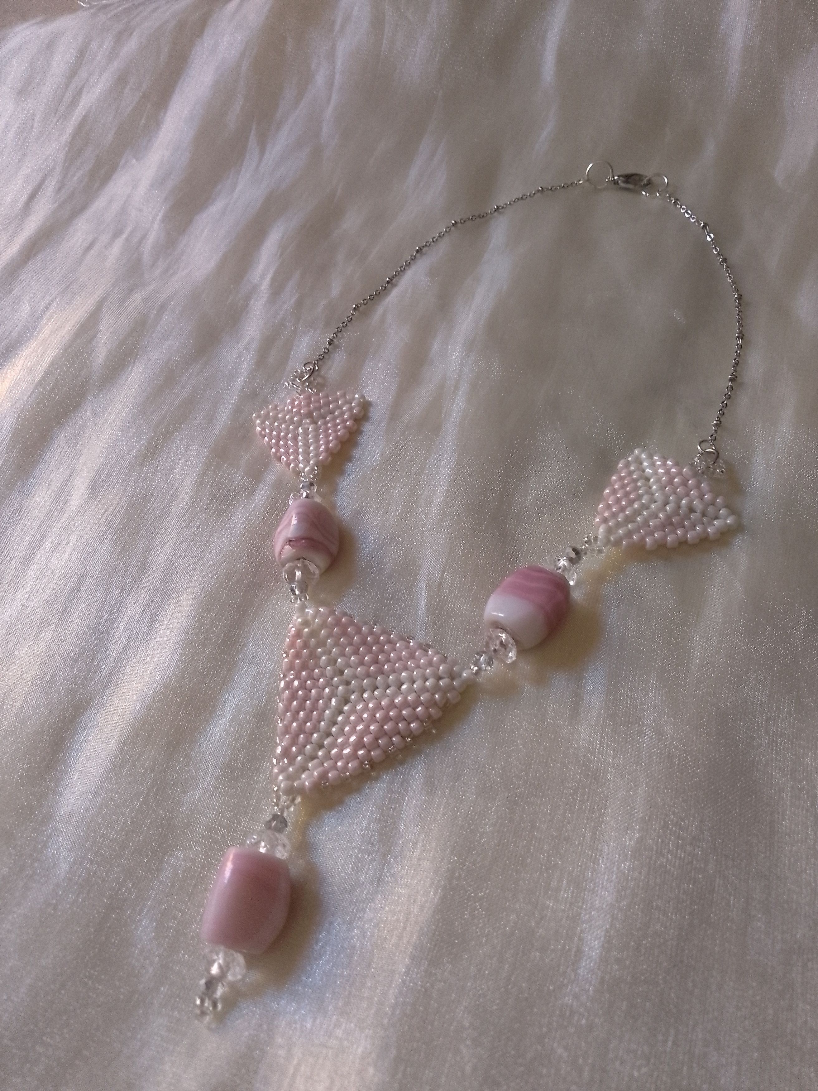 Handmade Ethnic Pink Necklace Natural Micah Gemstones Size ONE SIZE - 6 Thumbnail