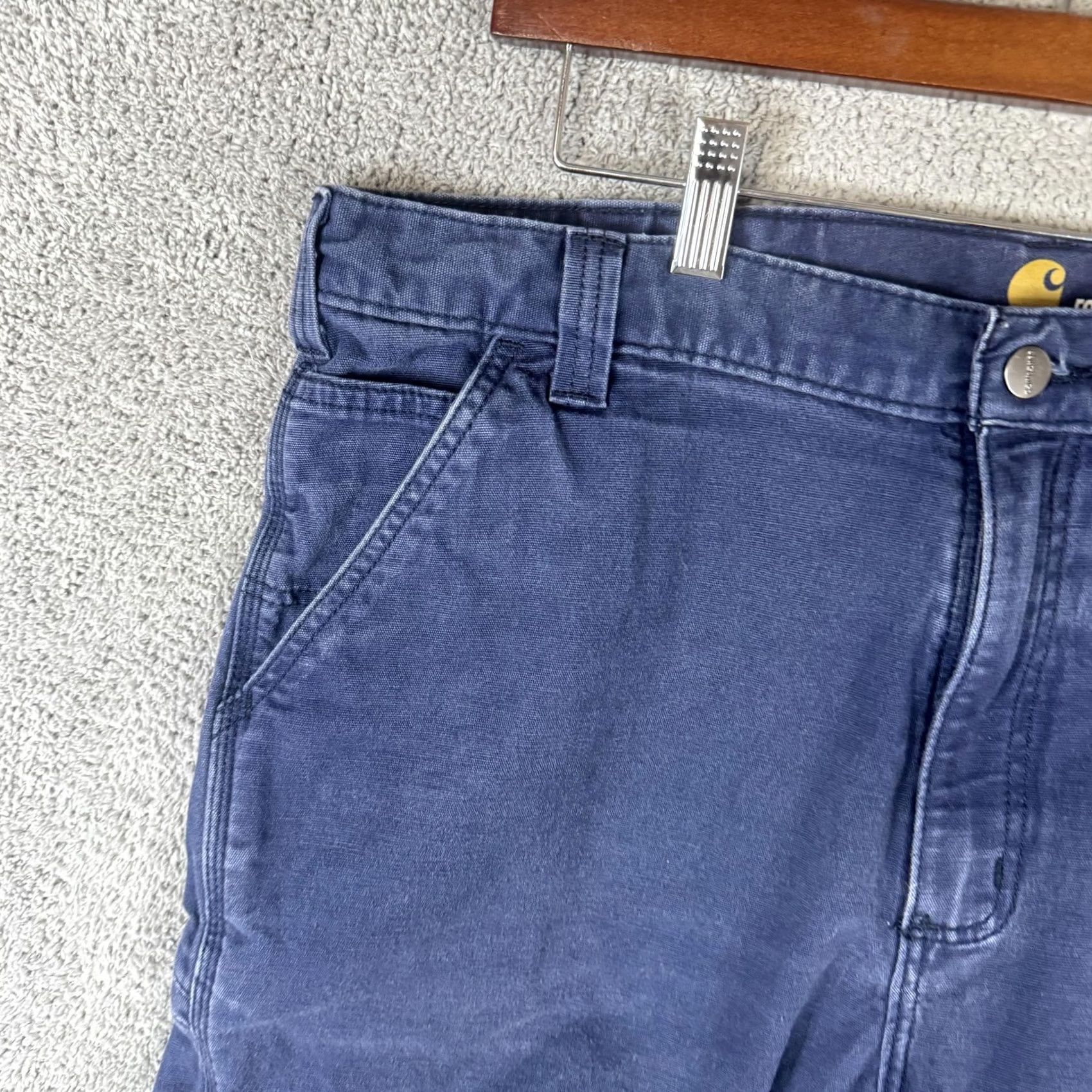 Carhartt Carhartt Shorts Mens 38 Blue Canvas Relaxed Fit Utility Pockets Casual Workwear Jeans? Size US 38 / EU 54 - 2 Thumbnail