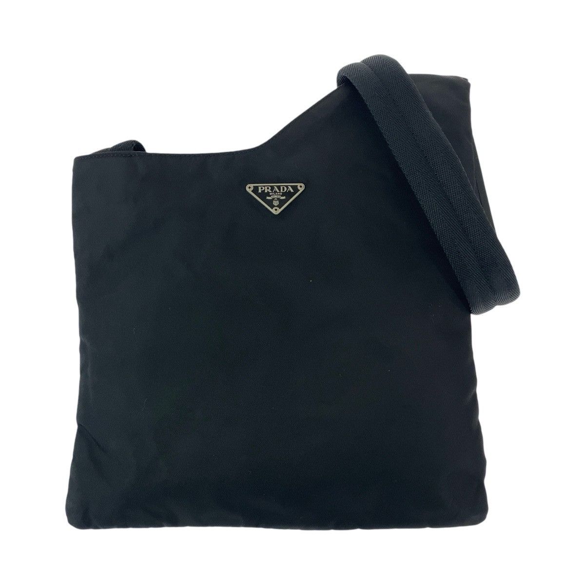 Prada Prada Tessuto Triangle Logo Plate Nylon Shoulder Bag Others Crossbody Bag in Black, Women's