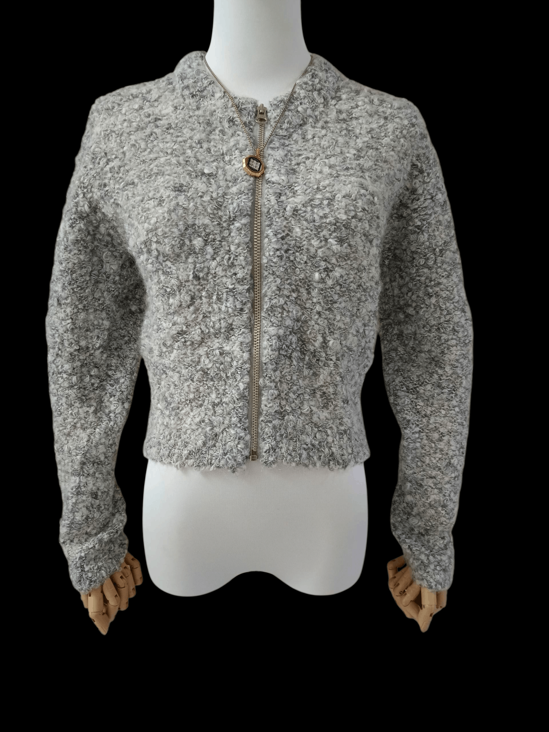 Yohji Yamamoto Yohji Yamamoto Y's Bis Cropped Knit Zipper Jacket Size S / US 4 / IT 40 - 1 Thumbnail