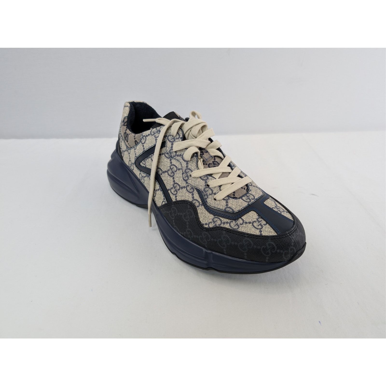 Gucci o1rshd1 Q:2 / Monogram GG Rhyton Canvas Sneakers in in Black Size US 13 / EU 46 - 3 Thumbnail