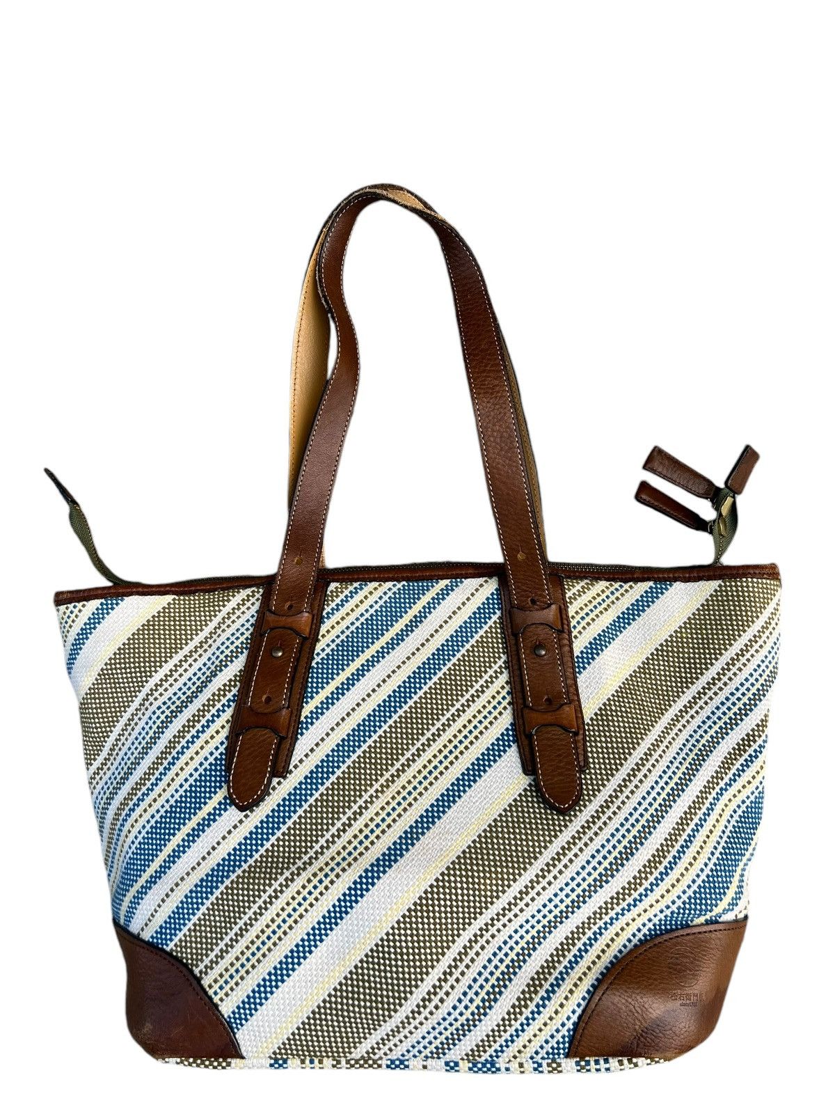 Leather Vintage Matsuemon Sail Japan Patina Leather Cotton Tote Bag Size ONE SIZE - 6 Thumbnail