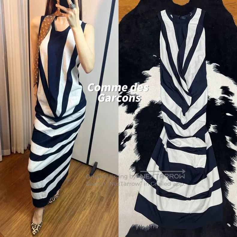 Comme des Garcons Comme des Garcons Asymmetrical Striped Dress Size L / US 10 / IT 46 - 1 Thumbnail