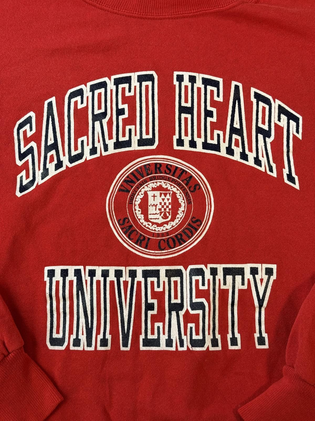 Designer Vintage Sacred Heart University Crewneck Sweatshirt 1980s XL Size US XL / EU 56 / 4 - 3 Thumbnail