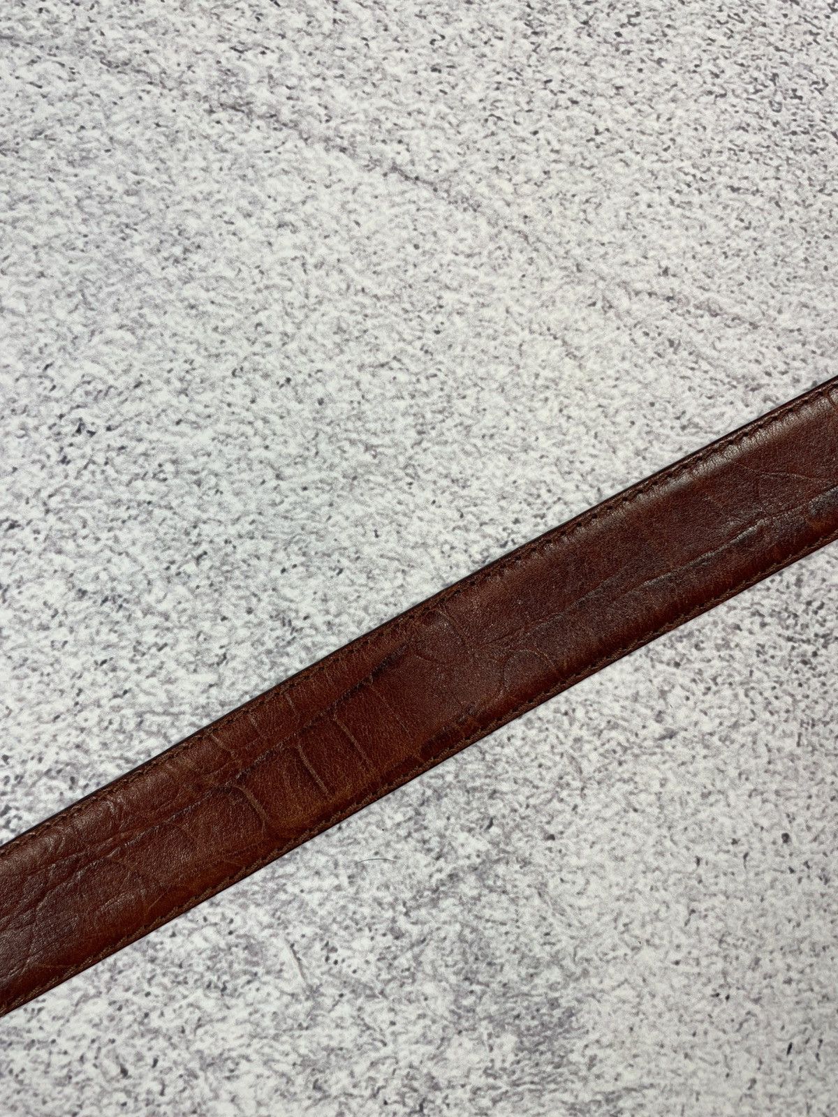 Jil Sander × Vintage Jil Sandre Leather Belt in Brown and Gold Buckle Size ONE SIZE - 13 Thumbnail