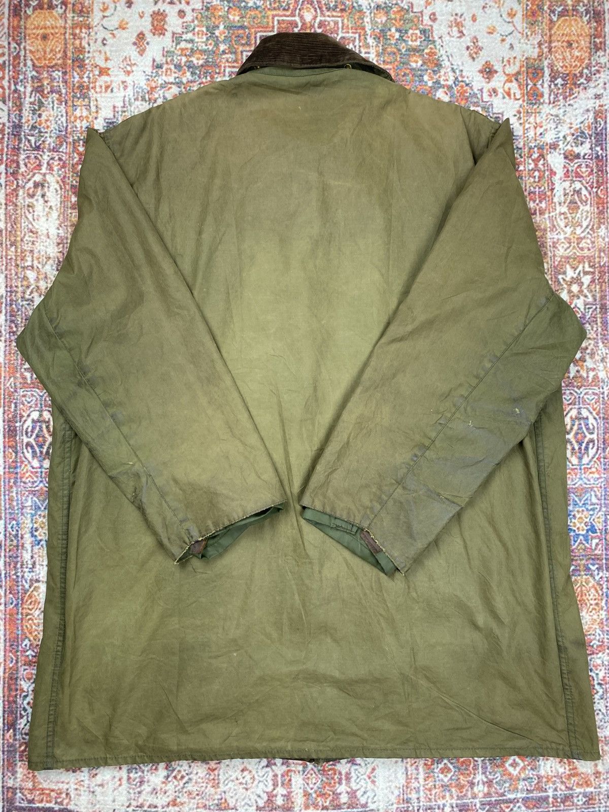Barbour Vintage Sunfaded Barbour Border Waxed Jacket Made in England Size US XL / EU 56 / 4 - 12 Thumbnail