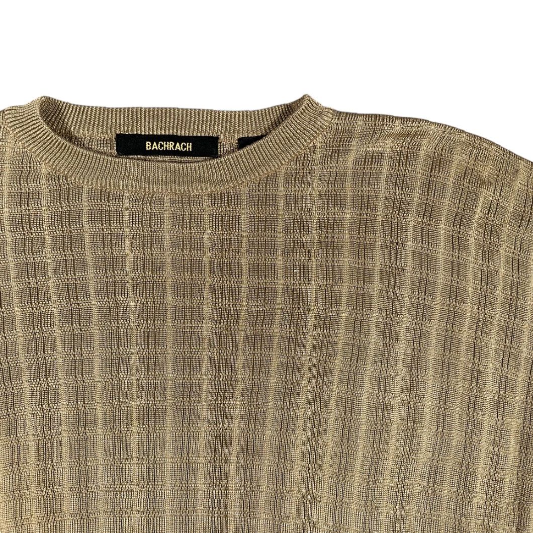 Vintage Bachrach Sweater Adult EXTRA LARGE Brown Geometric Textured Grid Relaxed Size US XL / EU 56 / 4 - 2 Thumbnail