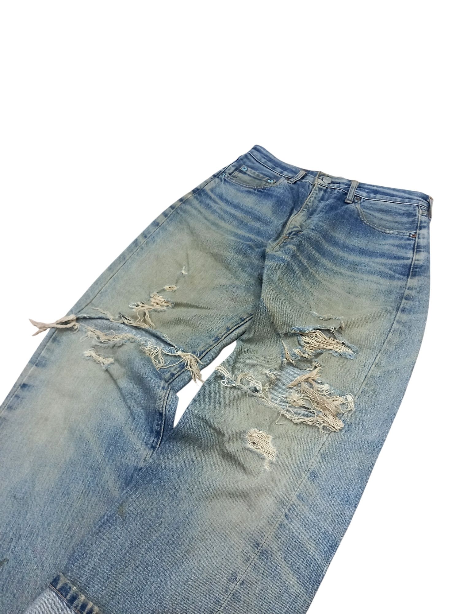 Levi's Vintage 90s 00s Thrashed Levi's 502 BIG E Selvedge Size US 30 / EU 46 - 3 Thumbnail